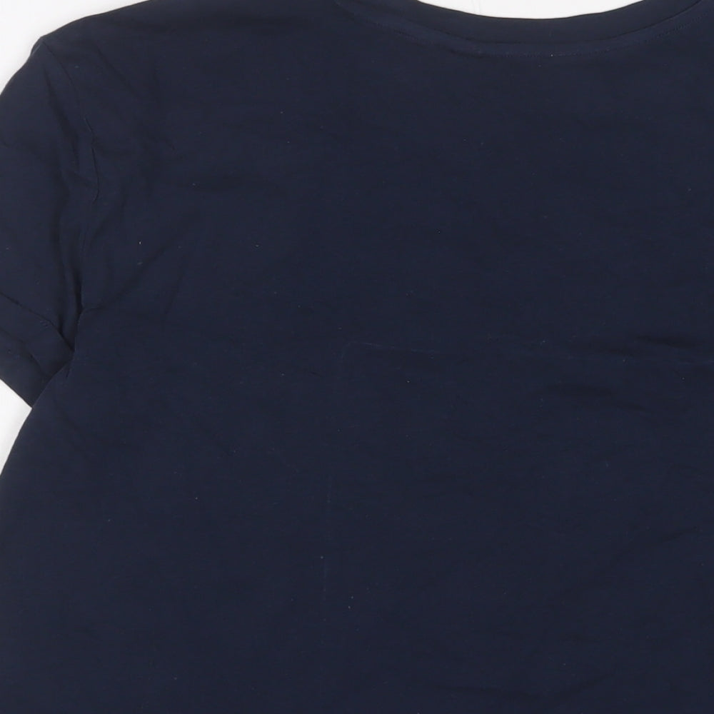 Marks & Spencer Womens Blue Solid Cotton Top Pyjama Top Size M - Rise and shine