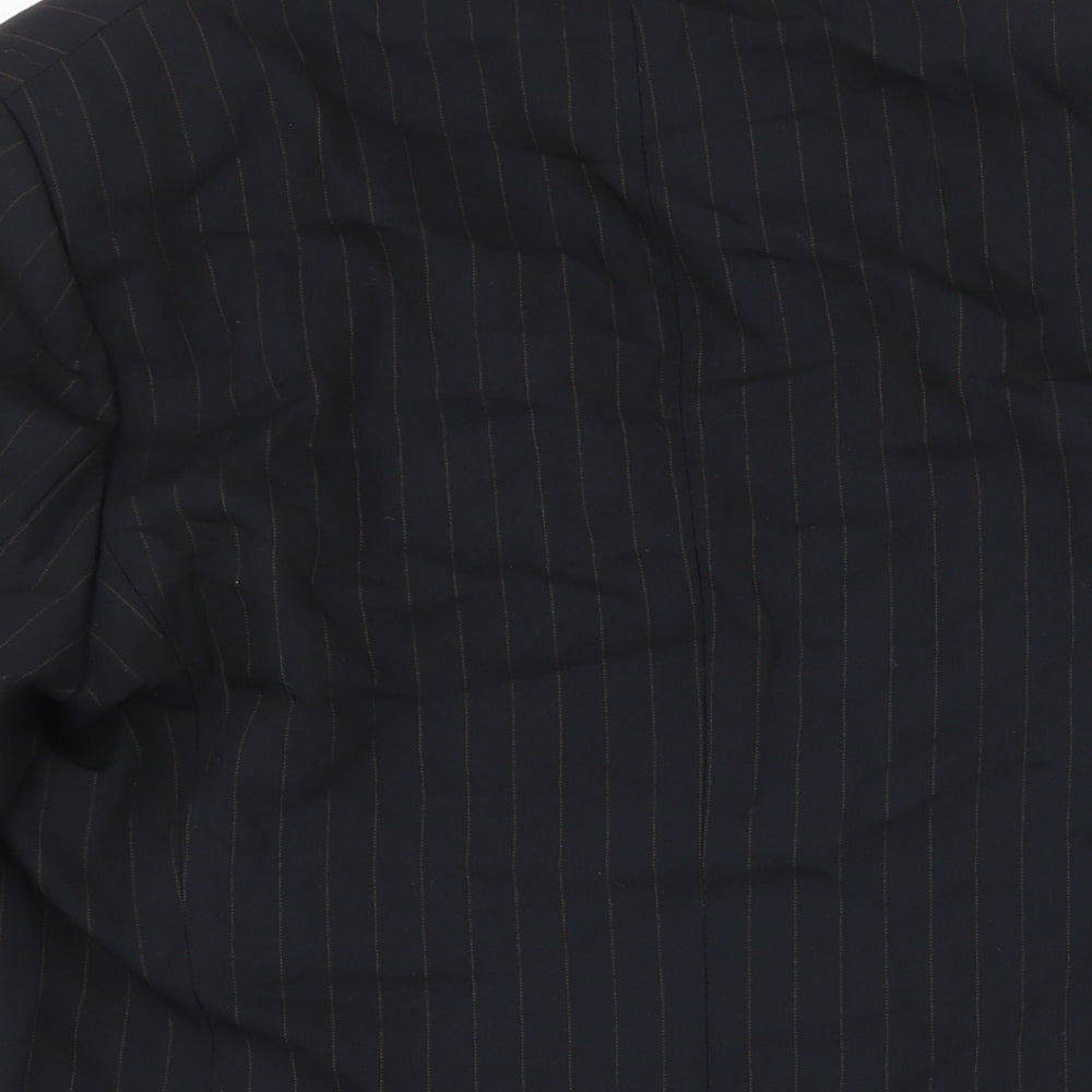 Marks & Spencer Womens Black Striped Jacket Blazer Size 16 Button