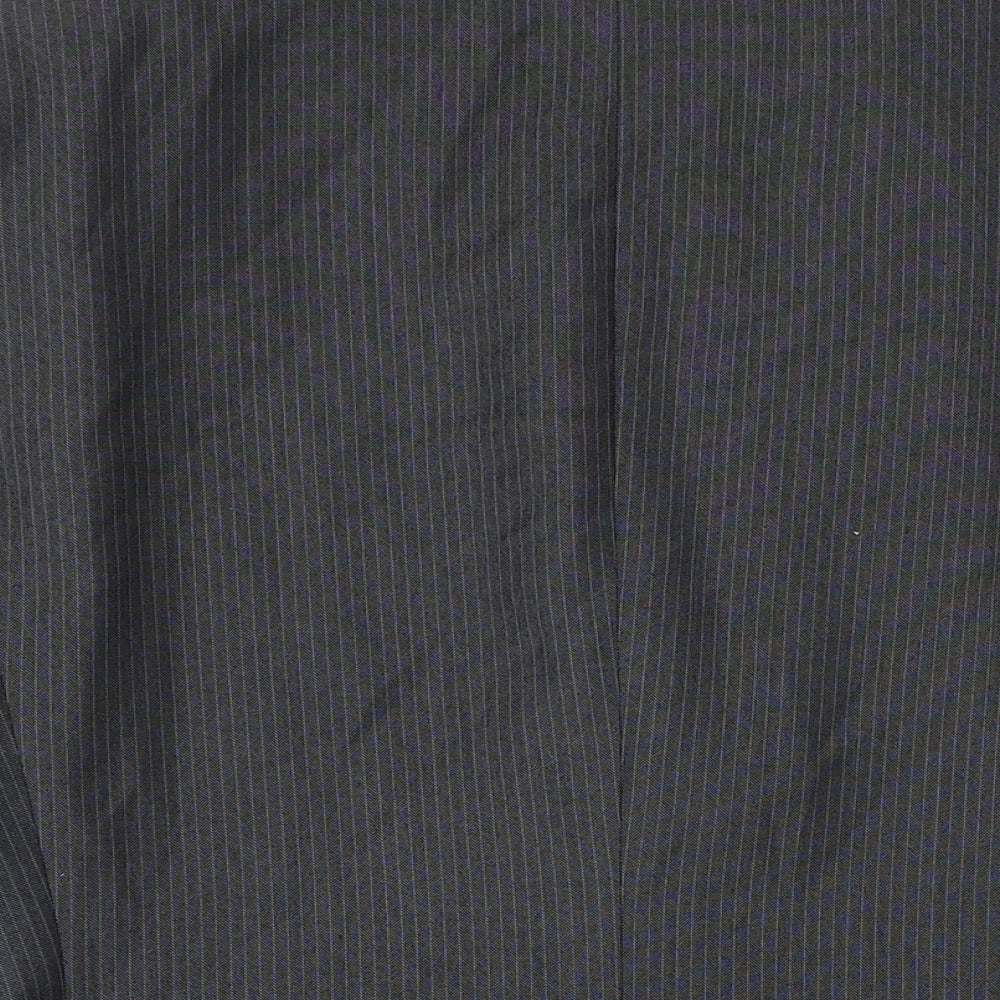 NEXT Mens Grey Striped Polyester Jacket Blazer Size 40 Regular