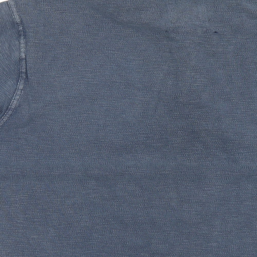 ESPRIT Mens Blue Cotton Polo Size XL Collared Button