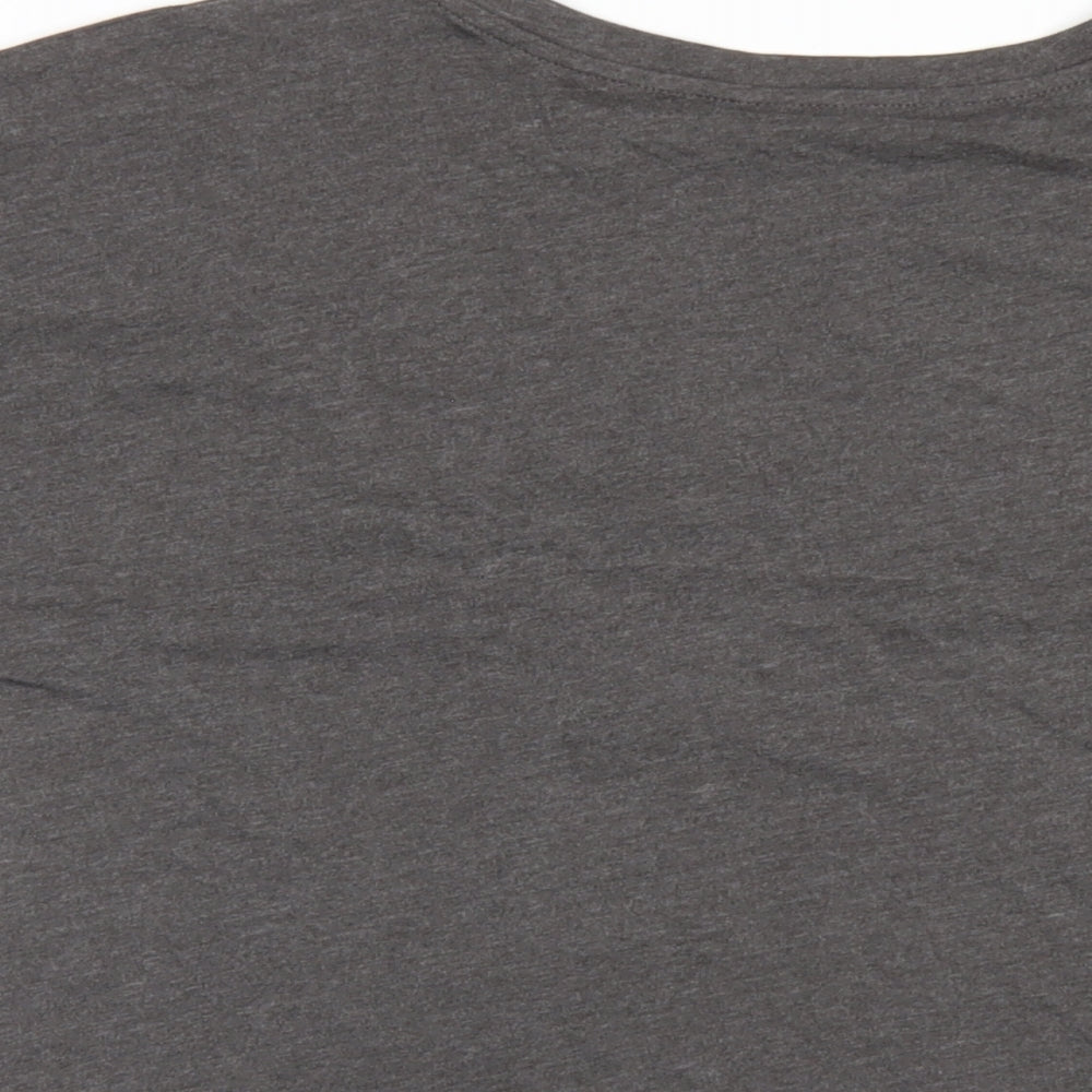 Marks & Spencer Womens Grey Solid Cotton Top Pyjama Top Size 8