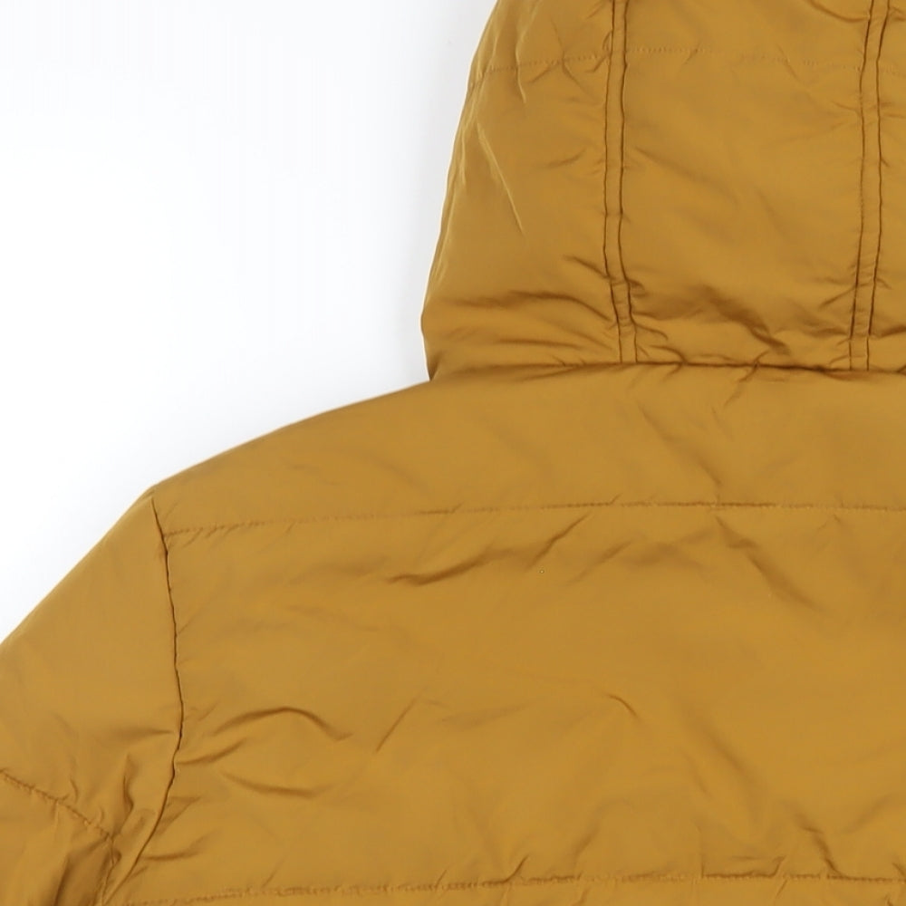 Marks & Spencer Womens Yellow Puffer Jacket Coat Size 14 Zip
