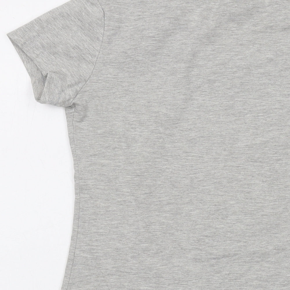 Aussie Womens Grey Cotton Basic T-Shirt Size M V-Neck