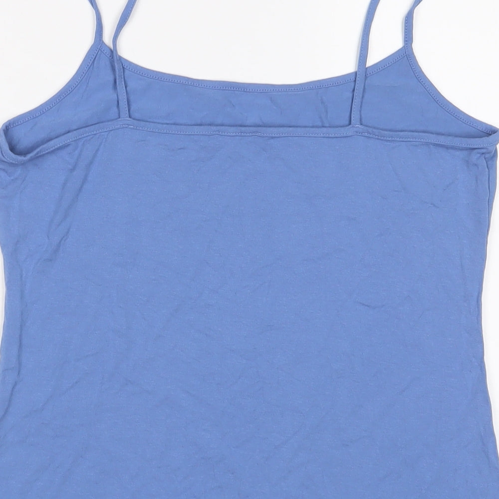 Limited Collection Womens Blue Viscose Basic Tank Size M Scoop Neck