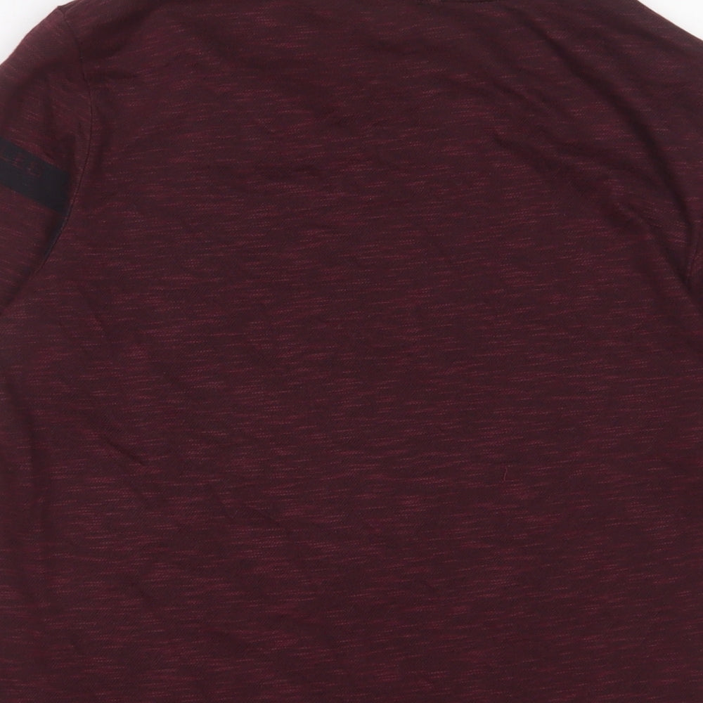 Maraton Mens Red Polyester Basic T-Shirt Size S Crew Neck Pullover
