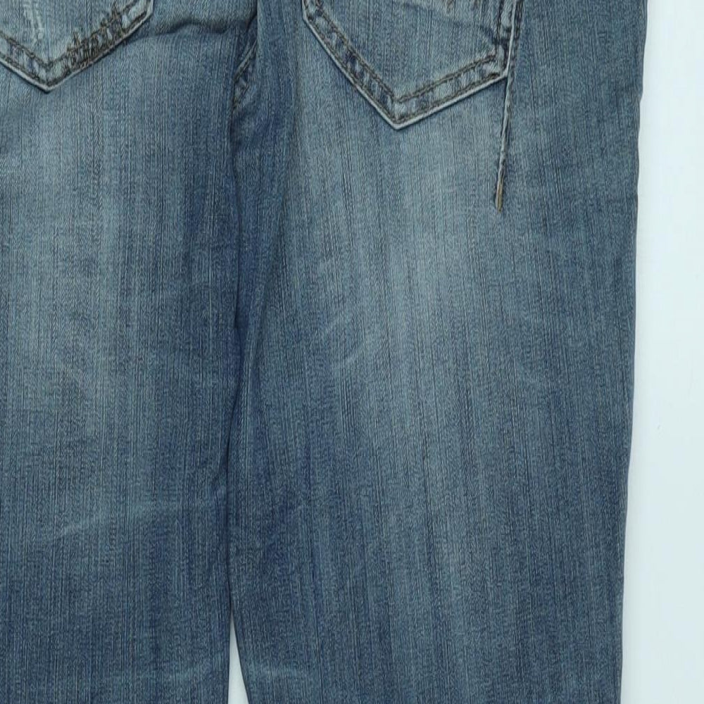 Authentic Womens Blue Cotton Straight Jeans Size 32 in L31 in Regular Zip - Logo