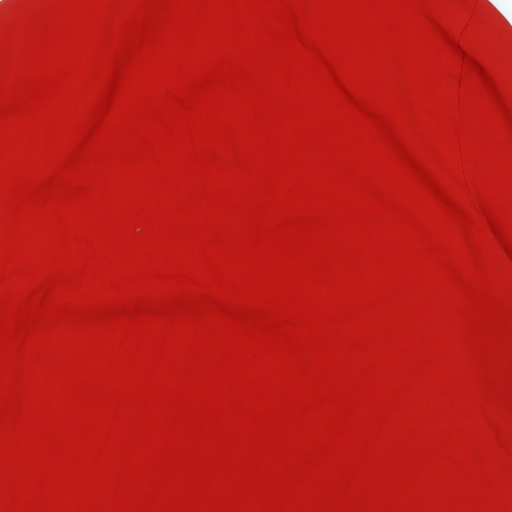 Marks & Spencer Mens Red Cotton Polo Size M Collared
