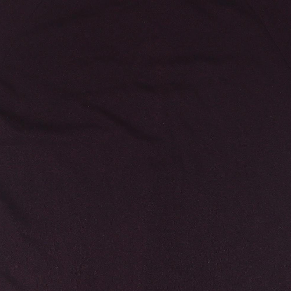 Brand and care label for ACW85 men’s purple cotton polo, size M, collared pullover