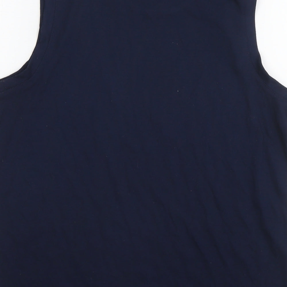 Marks & Spencer Womens Blue Polyester Basic Tank Size 6 Round Neck