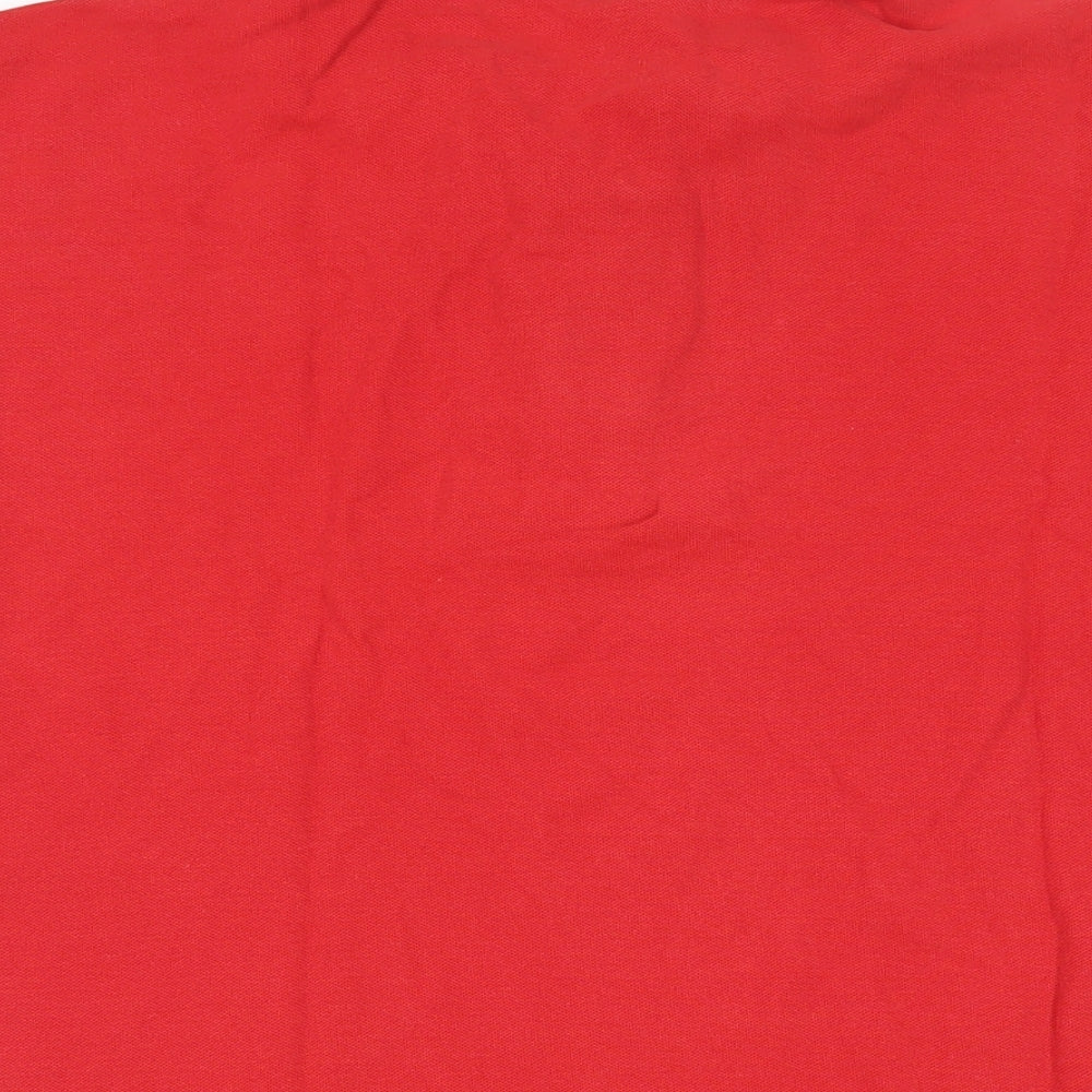 Marks & Spencer Mens Red Cotton Polo Size L Collared Button