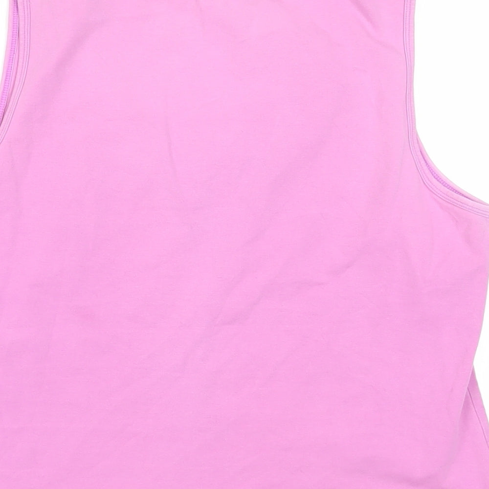 Marks & Spencer Womens Purple Cotton Basic Tank Size 16 Scoop Neck