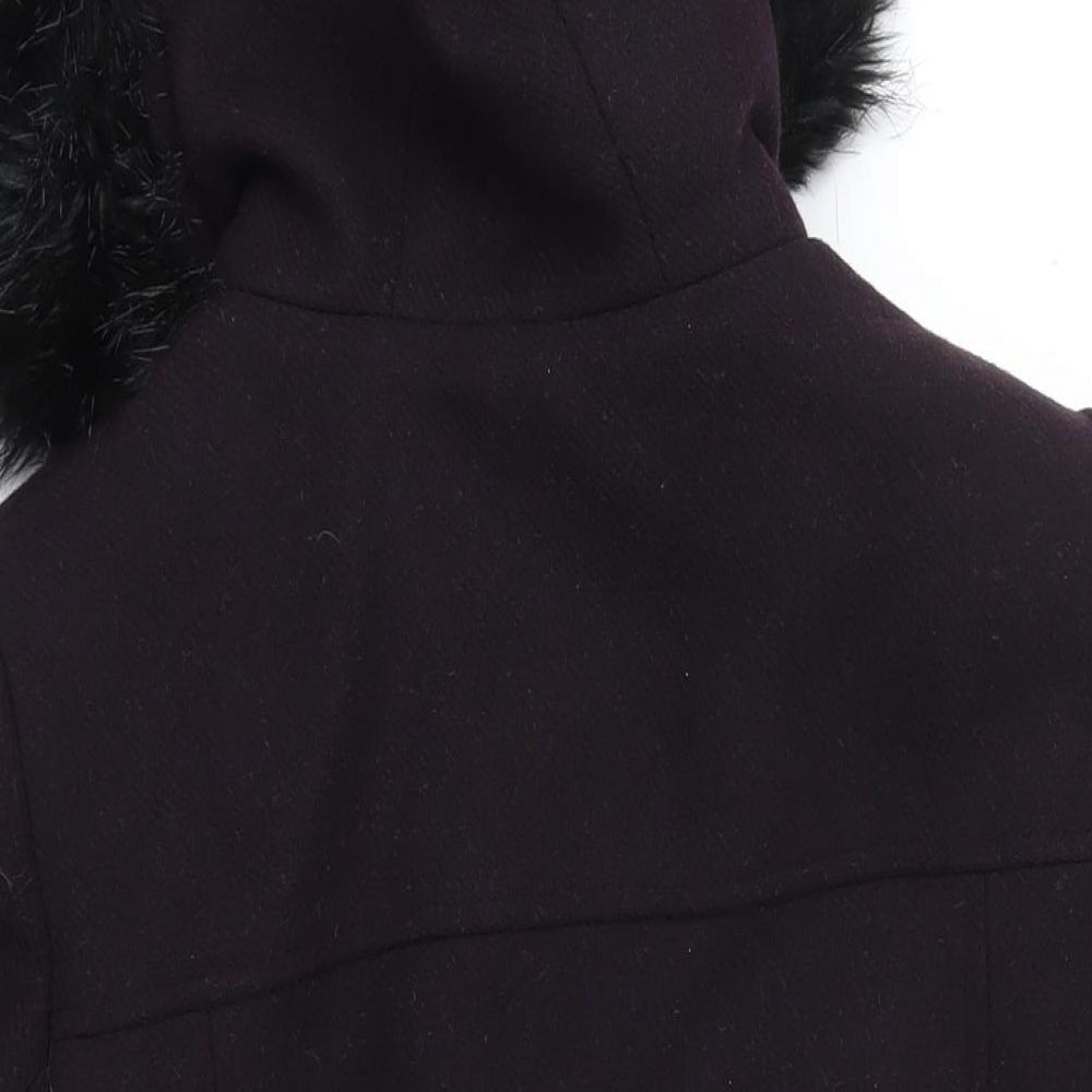 Marks & Spencer Womens Purple Overcoat Coat Size 14 Zip