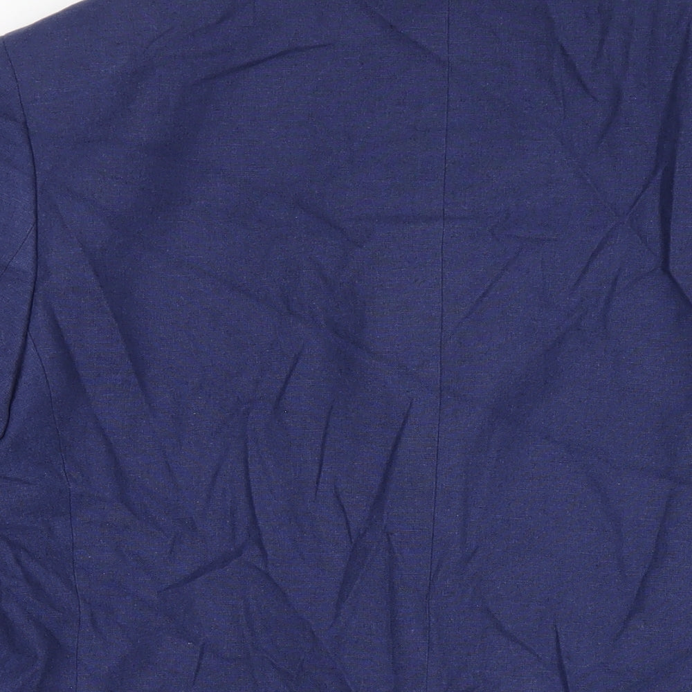 Marks & Spencer Mens Blue Polyester Tuxedo Blazer Size 40 Regular