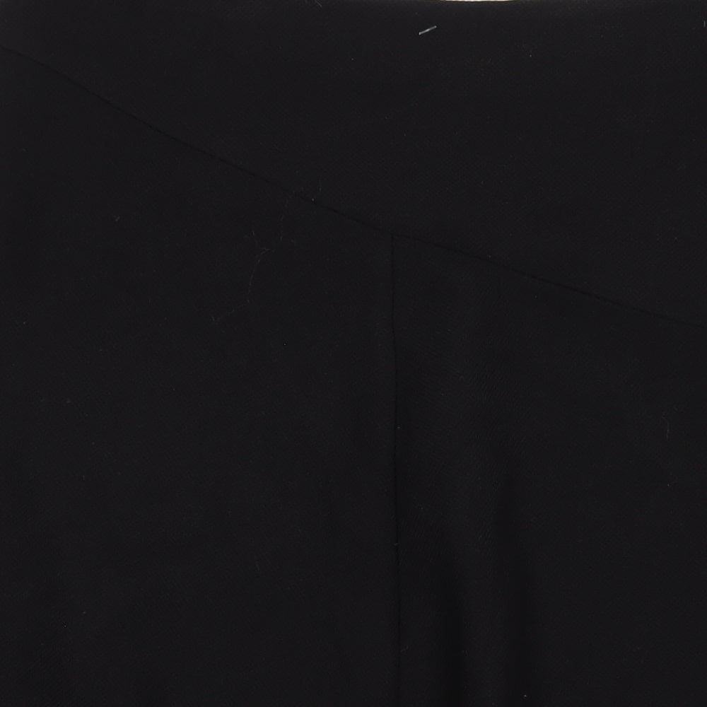 Country Casuals Womens Black Polyester A-Line Skirt Size 14 Zip