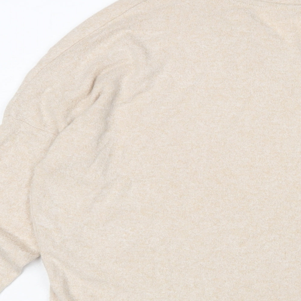 Soyaconcept Womens Beige Viscose Basic T-Shirt Size M V-Neck