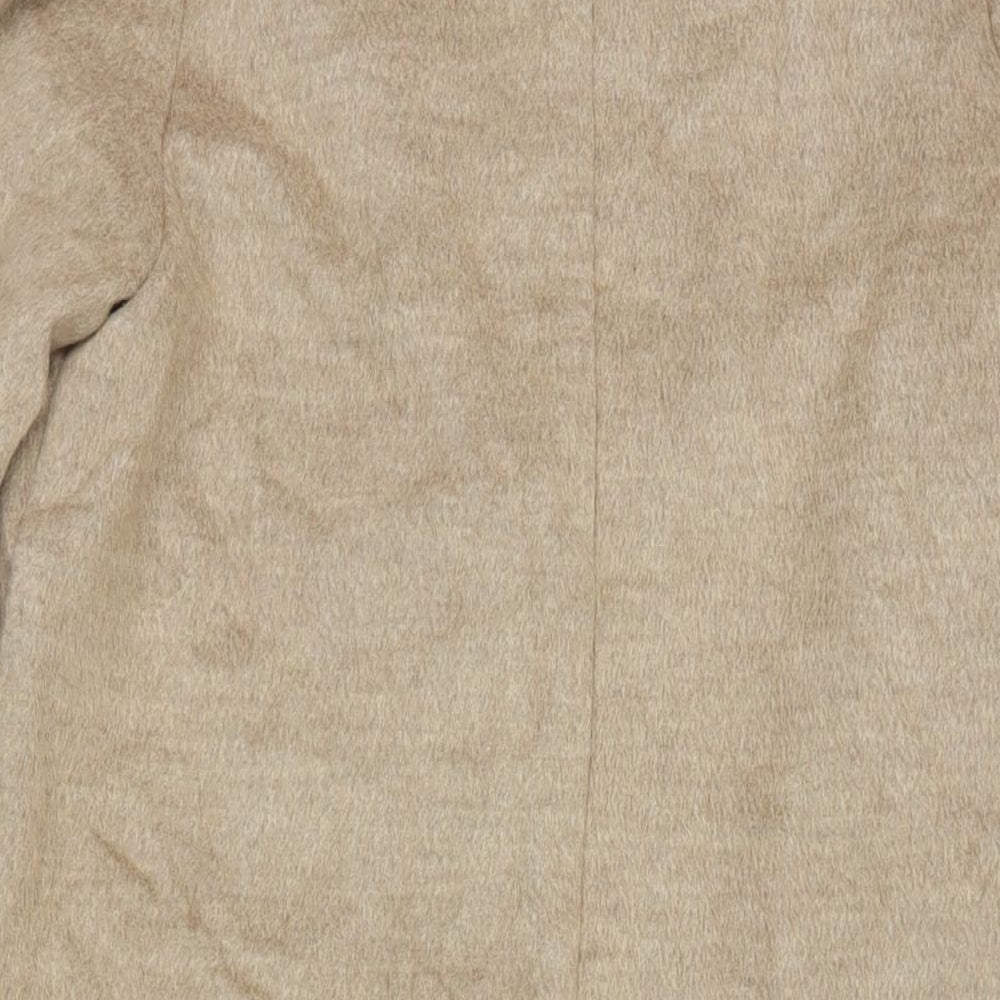 H&M Womens Beige Overcoat Coat Size 6 Snap