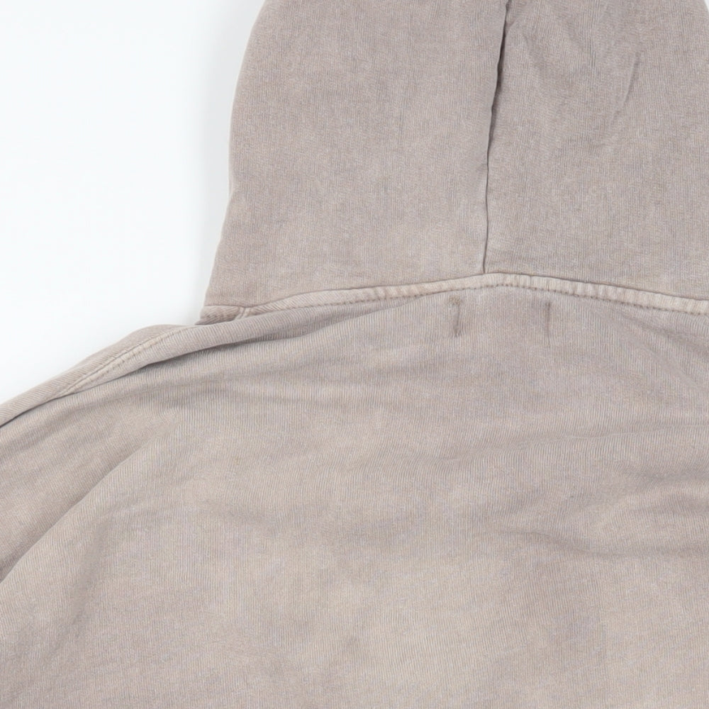 Pull&Bear Mens Grey Cotton Full Zip Hoodie Size S - Pockets