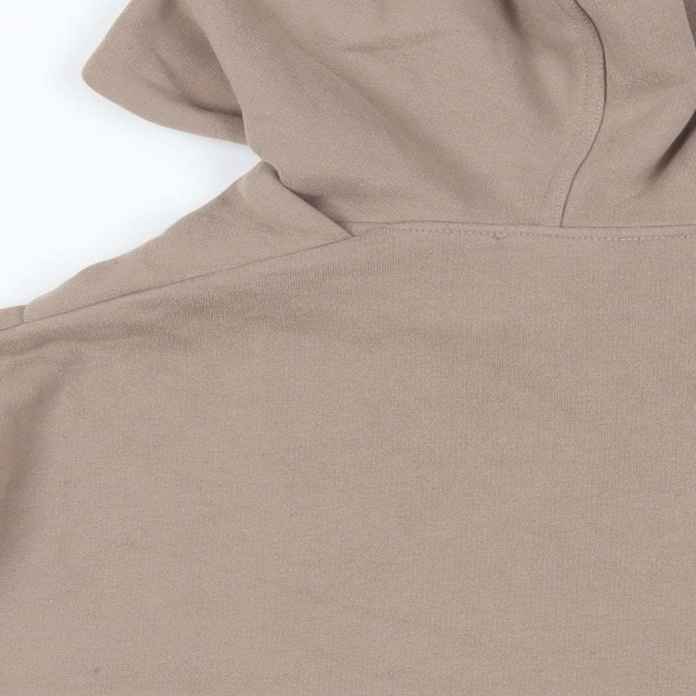 Zara Womens Beige Cotton Pullover Hoodie Size S Pullover - Cropped