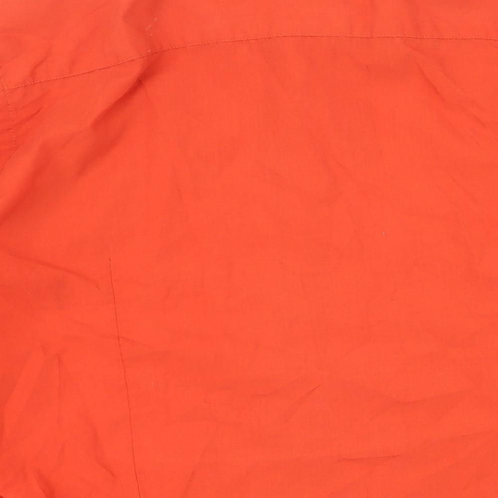 River Island Mens Orange Cotton Button-Up Size XL Collared Button