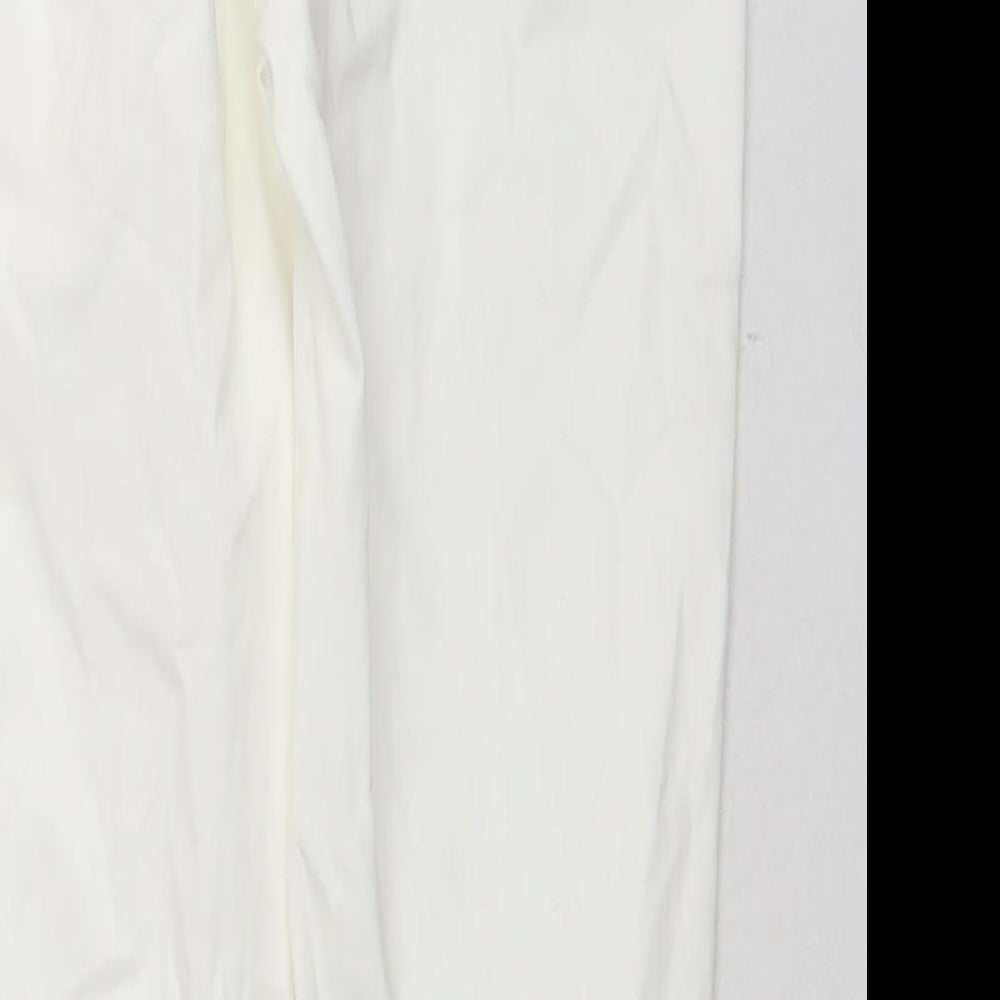 Miss Captain Womens White Cotton Skinny Jeans Size 36 in L24 in Regular Zip