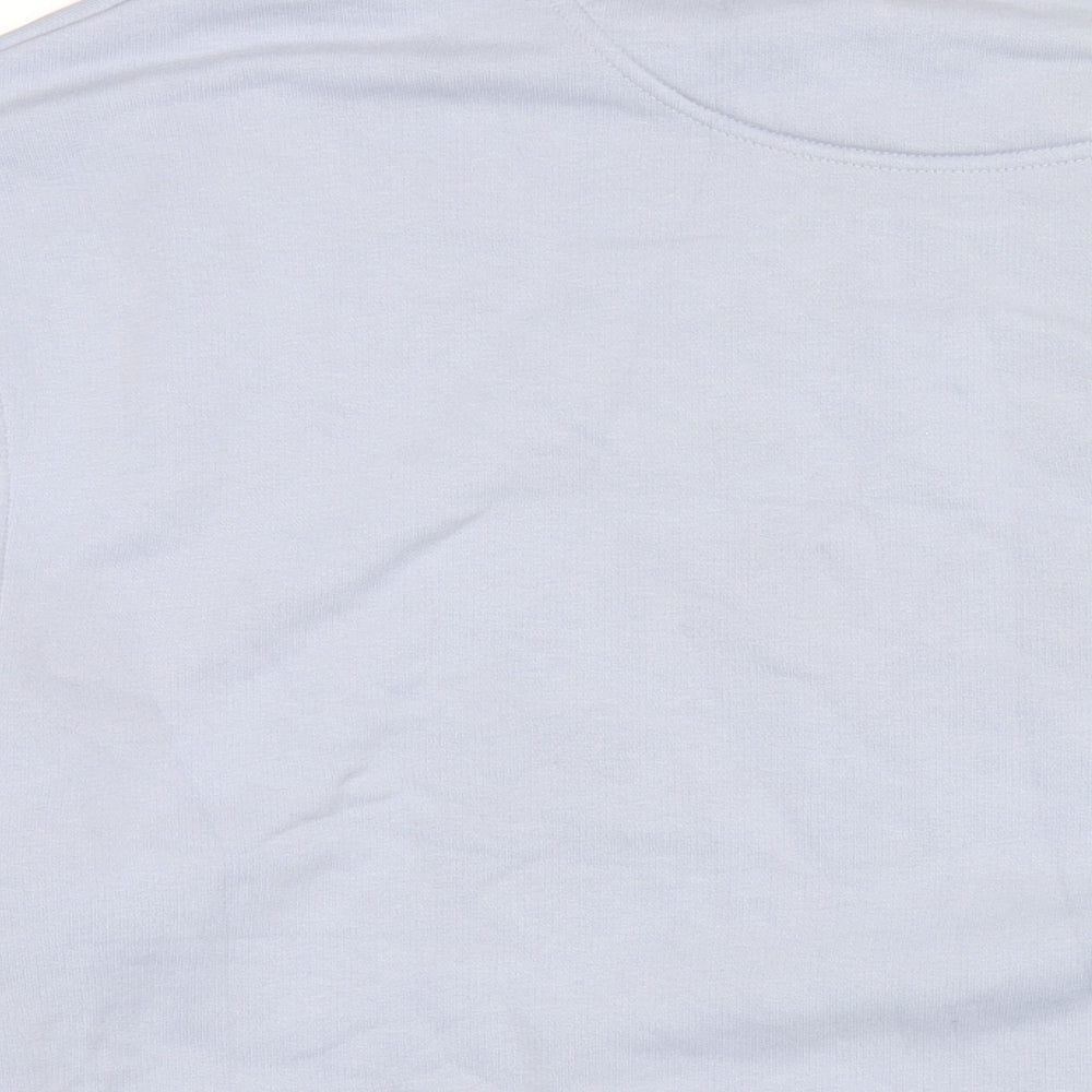 KIHT Mens Blue Cotton Pullover Sweatshirt Size M