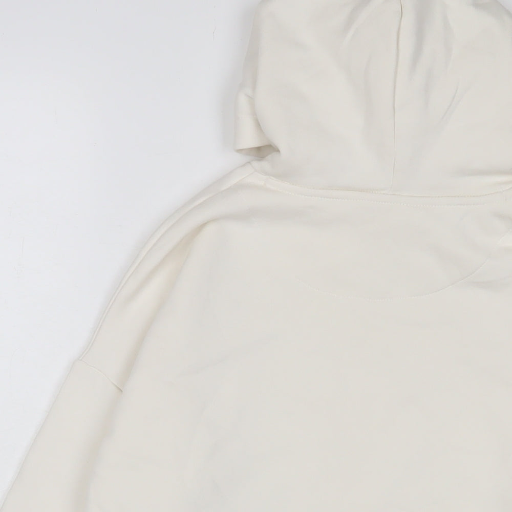 Marks & Spencer Boys White Cotton Pullover Hoodie Size 10-11 Years Pullover
