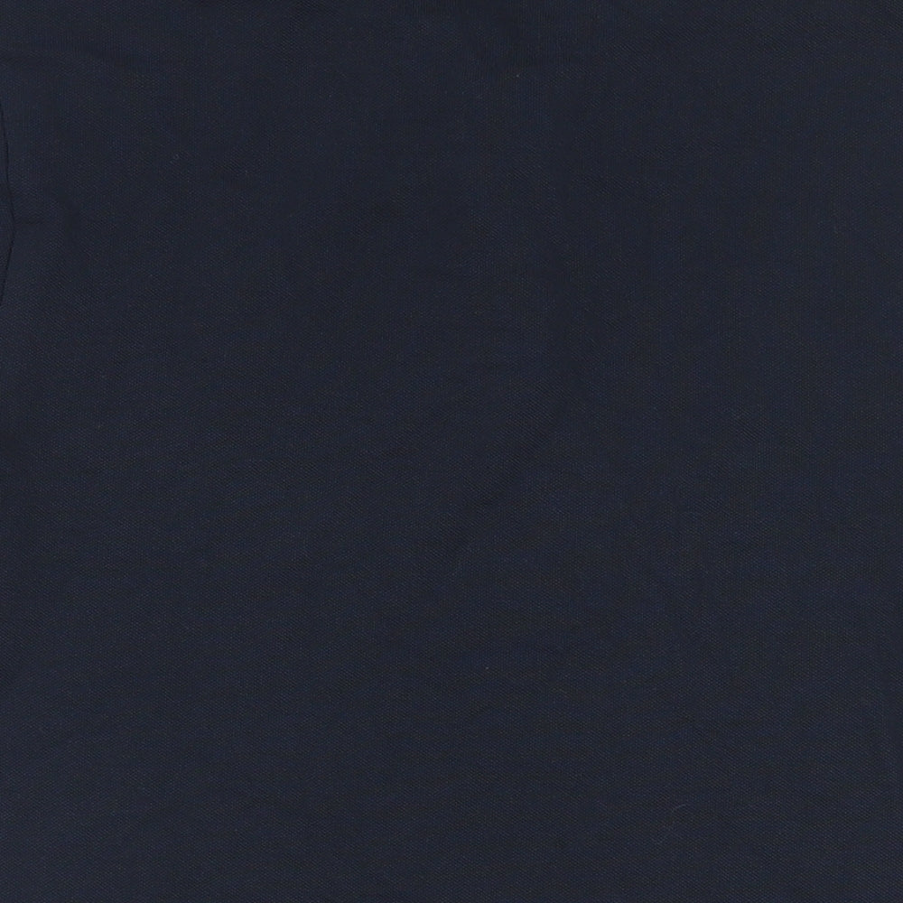 Marks & Spencer Mens Blue Cotton Polo Size M Collared Button