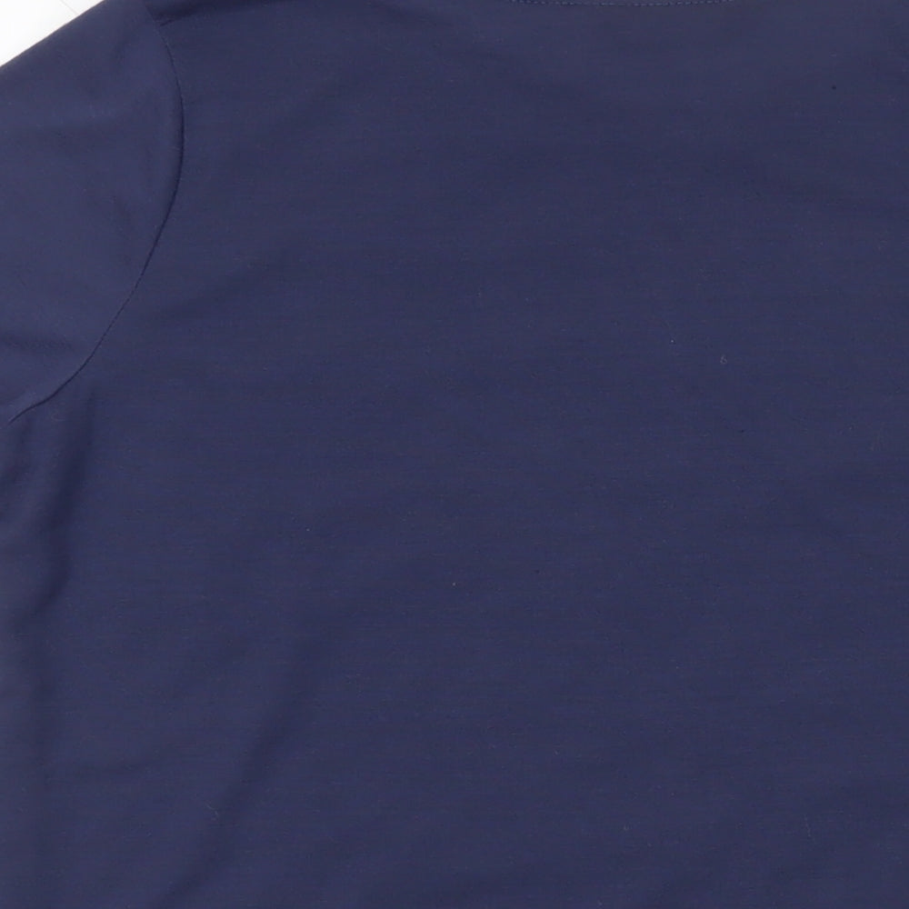 Dorothy Perkins Womens Blue Polyester Basic T-Shirt Size 12 Boat Neck - Sequin