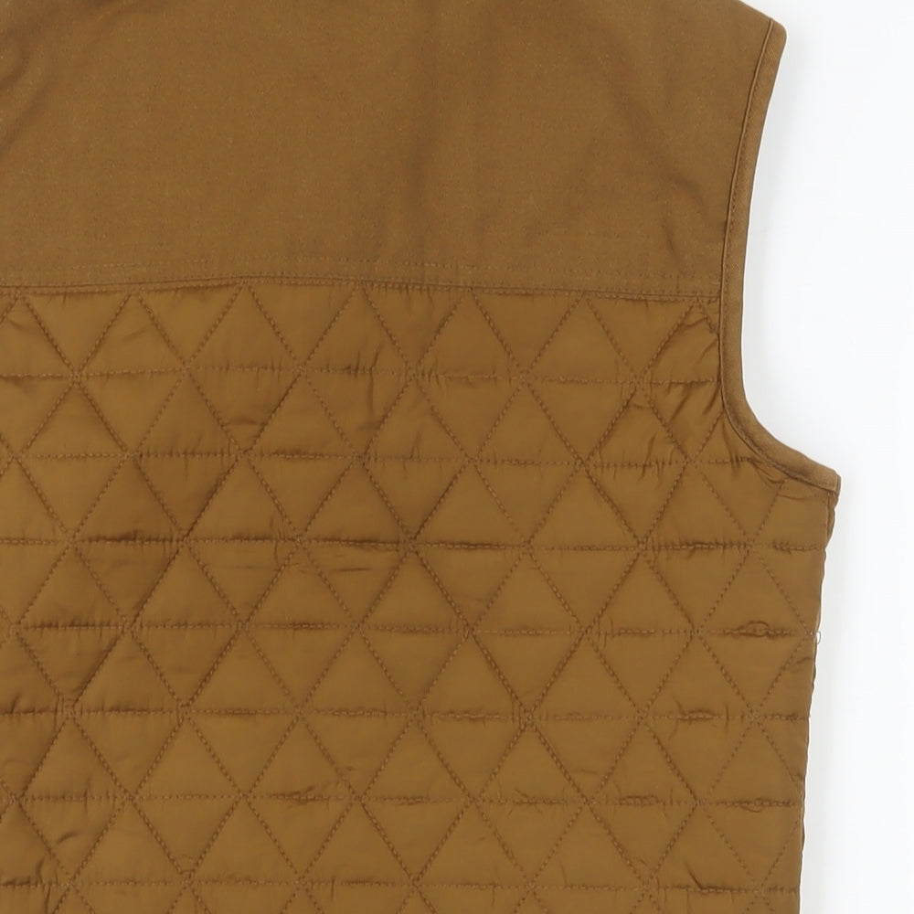River Island Mens Brown Gilet Jacket Size XS Snap