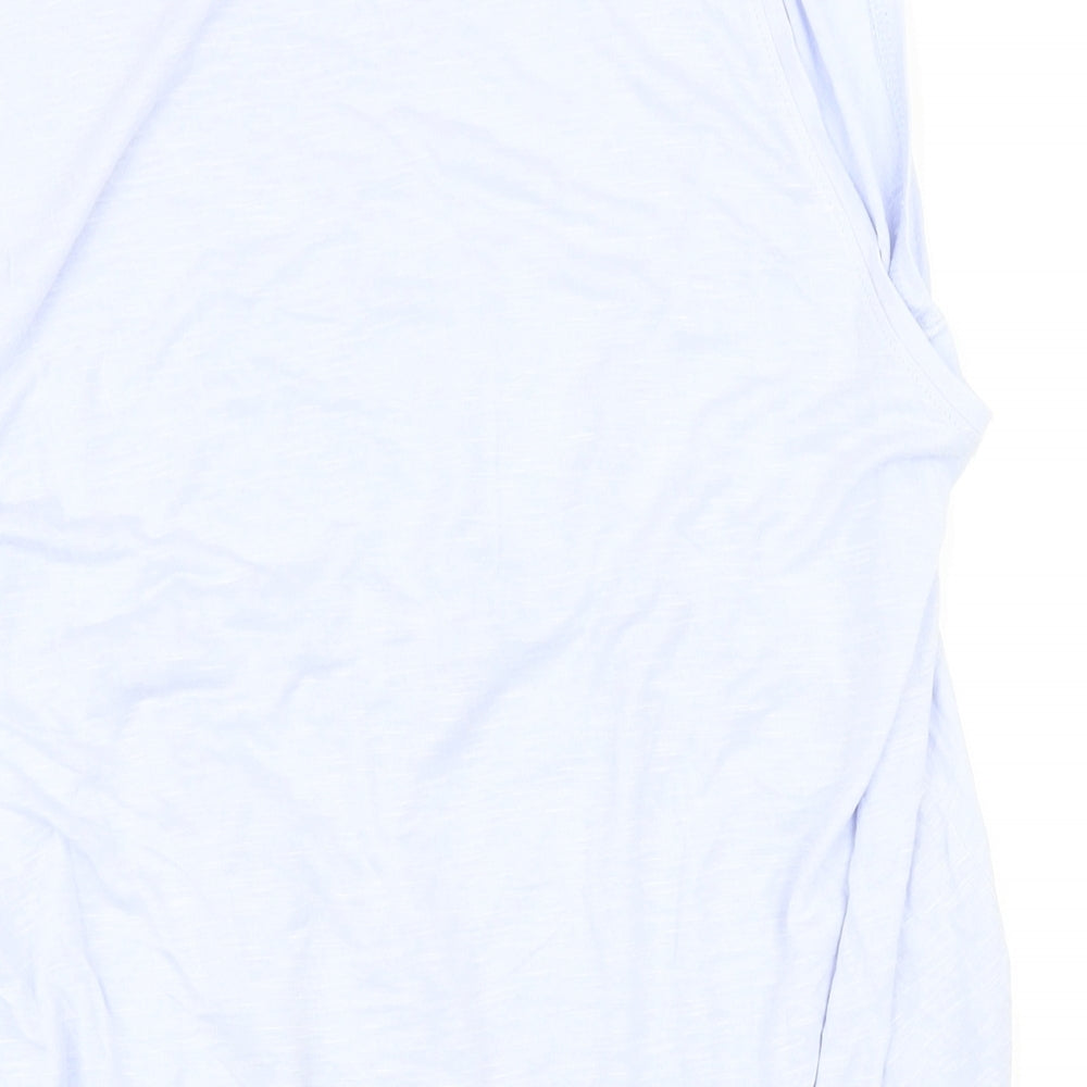 Marks & Spencer Womens Blue Viscose Basic T-Shirt Size 20 Boat Neck