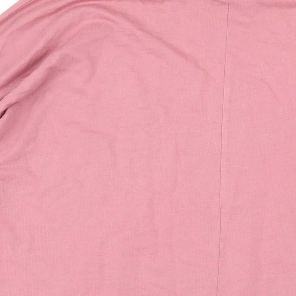 Brand and care label for ASOS women’s pink 100% cotton pullover sweatshirt, size UK 8, pullover