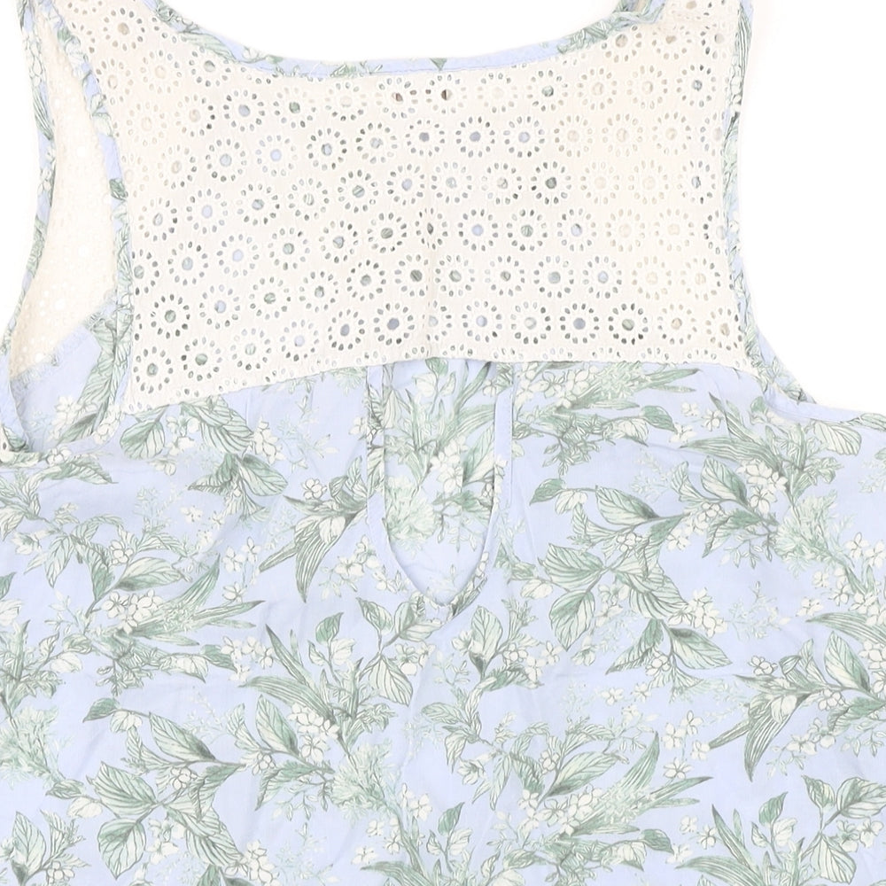 Marks & Spencer Womens Blue Floral Modal Top Pyjama Top Size 12
