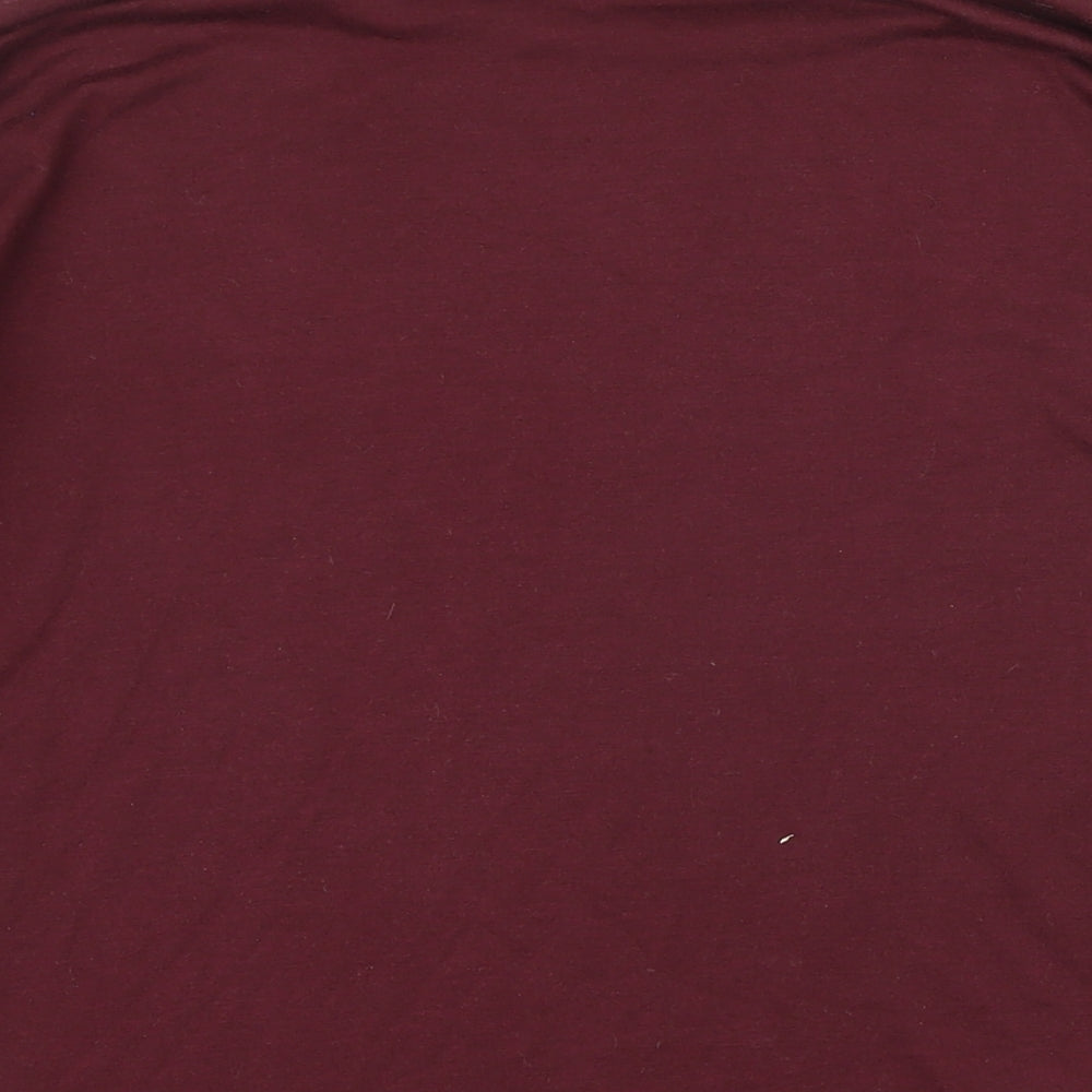 New Look Womens Purple Polyester Basic T-Shirt Size M Boat Neck