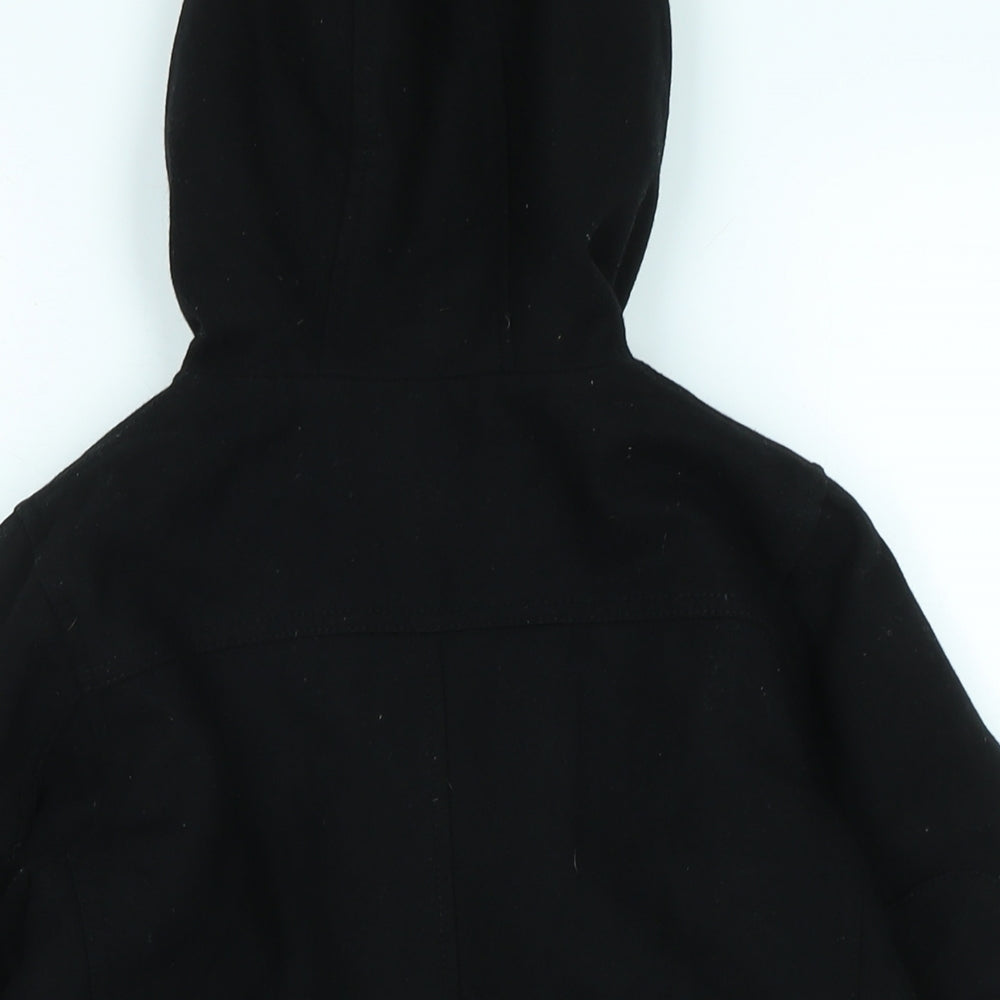Next Boys Black Duffle Coat Coat Size 6 Years Zip
