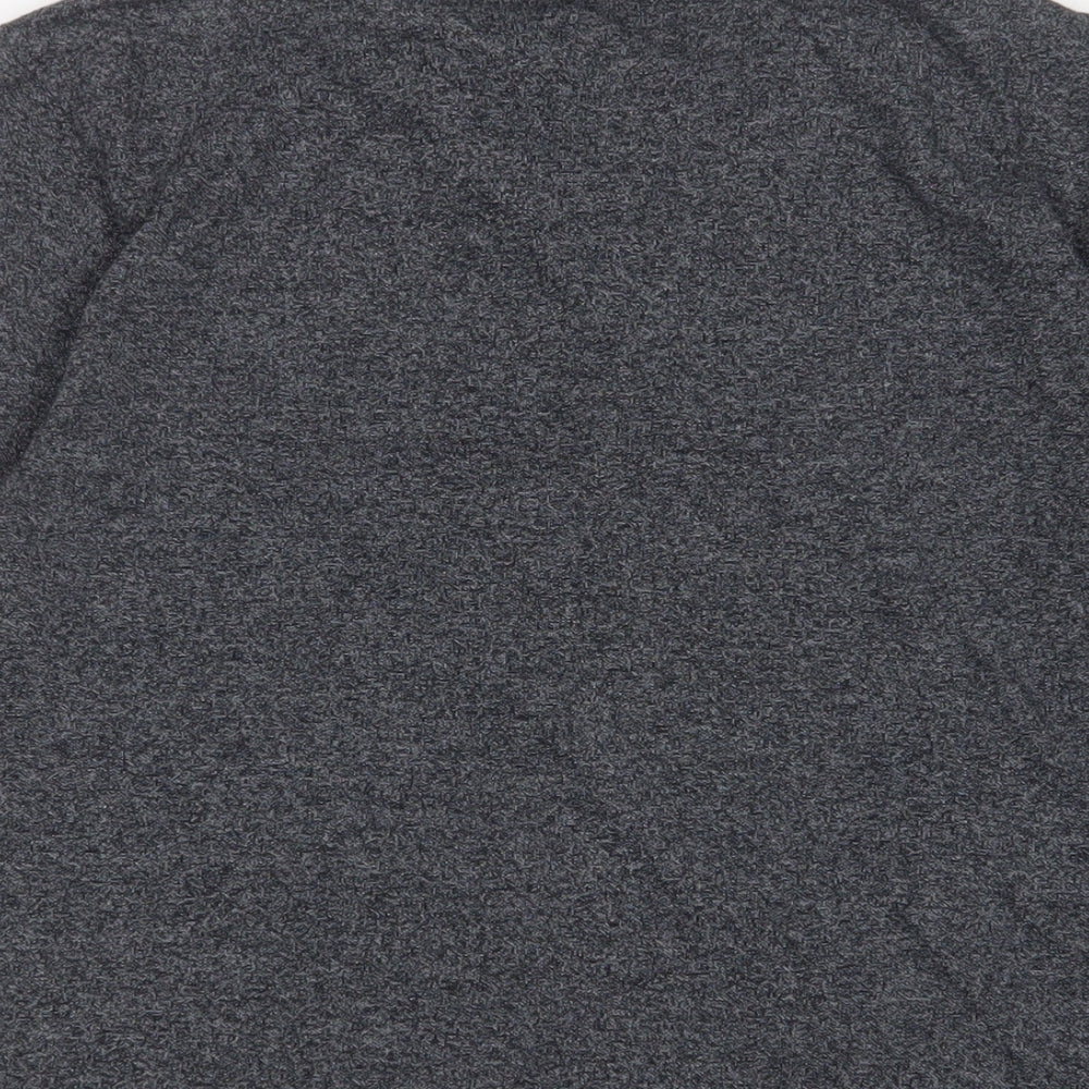 Topman Mens Grey Cotton Polo Size L Collared Button