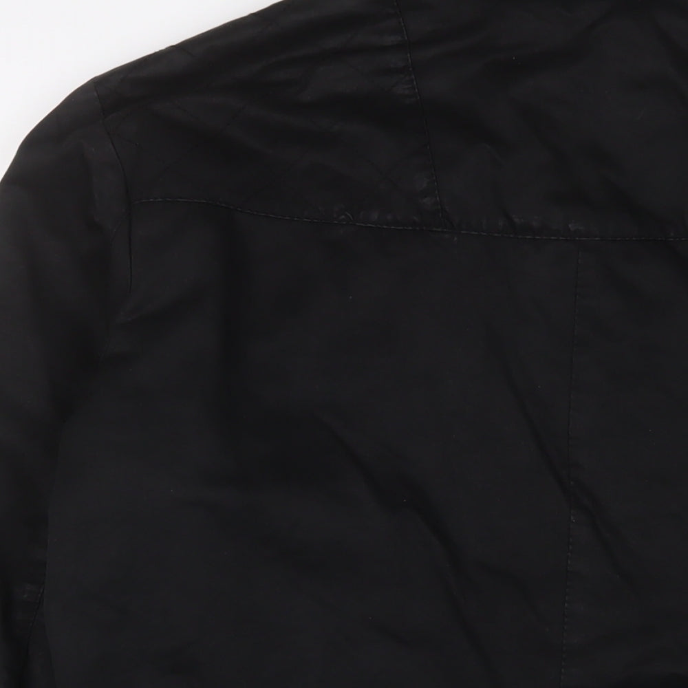 H&M Mens Black Jacket Size L Zip - Zip Pockets