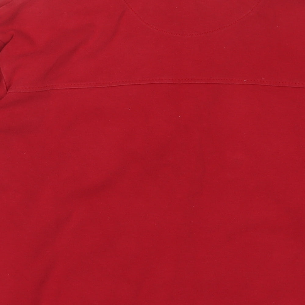 Catamaran Mens Red Cotton Pullover Sweatshirt Size M - Logo, Embroidered