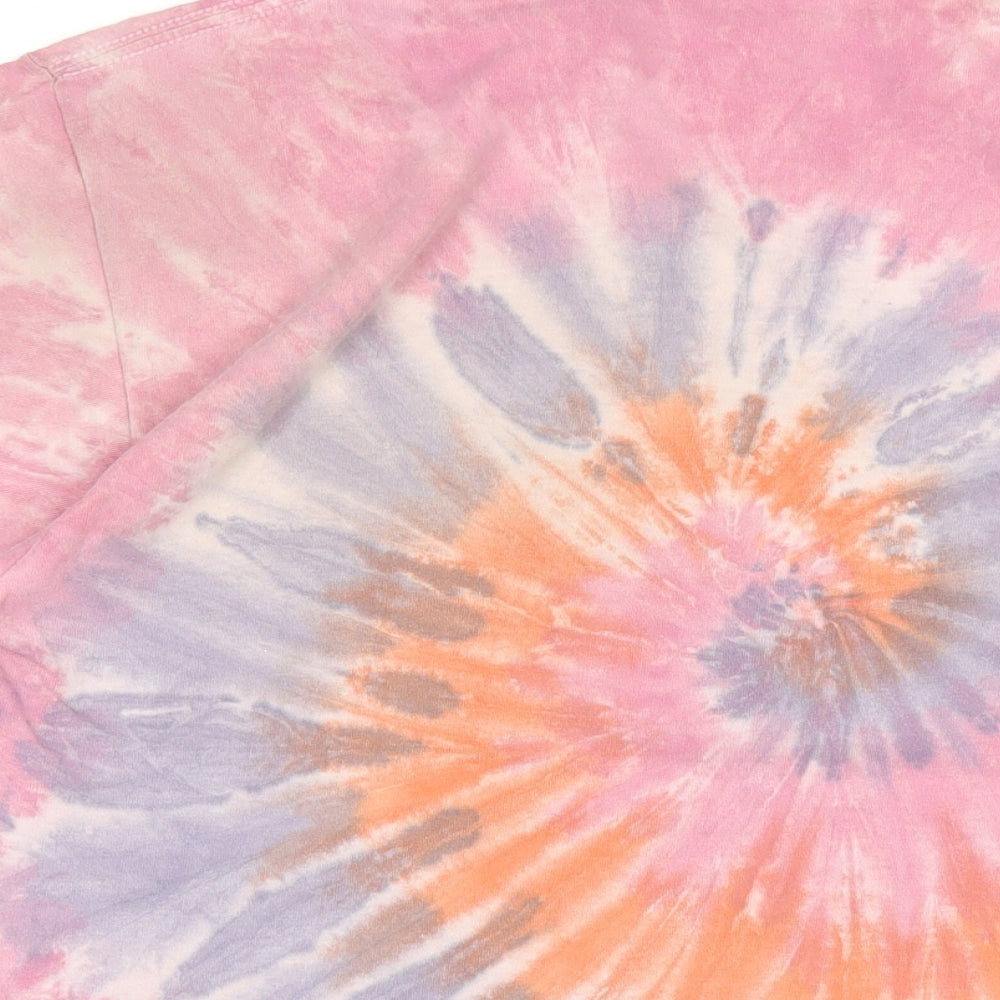 Urban Outfitters Womens Multicoloured Cotton Basic T-Shirt Size S Round Neck - Positive Energy Tie Dye