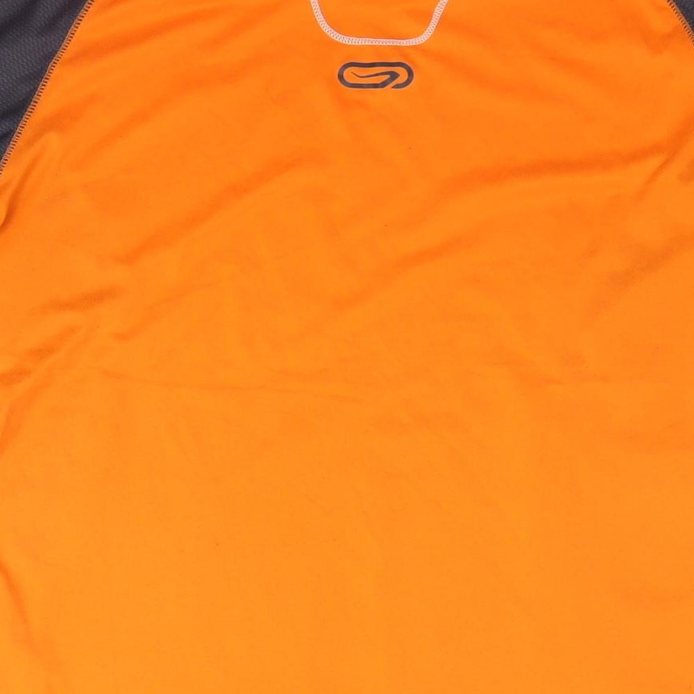 Kalenji Womens Orange Polyester Basic T-Shirt Size S Round Neck Pullover