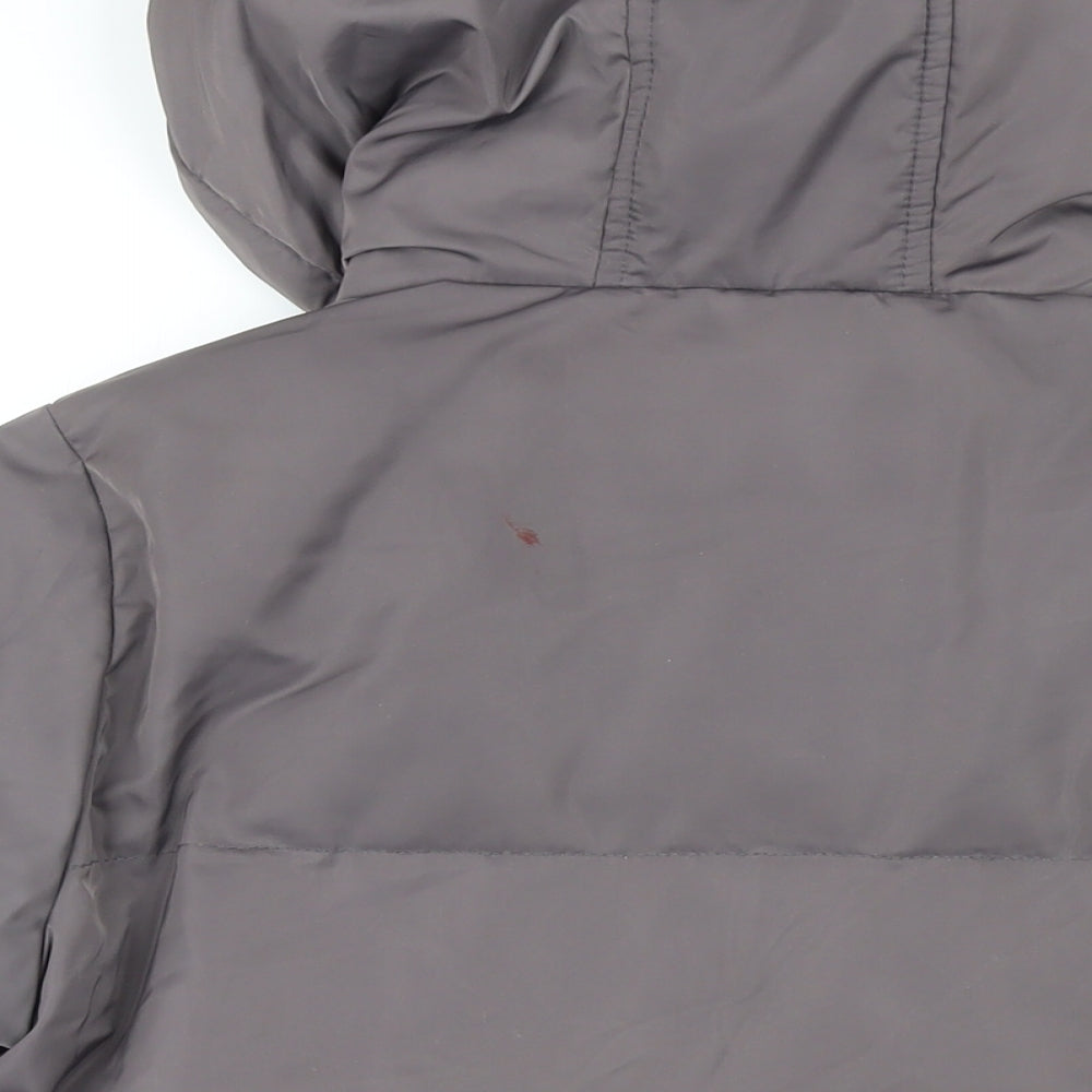 Brave Soul Womens Grey Puffer Jacket Coat Size 8 Zip
