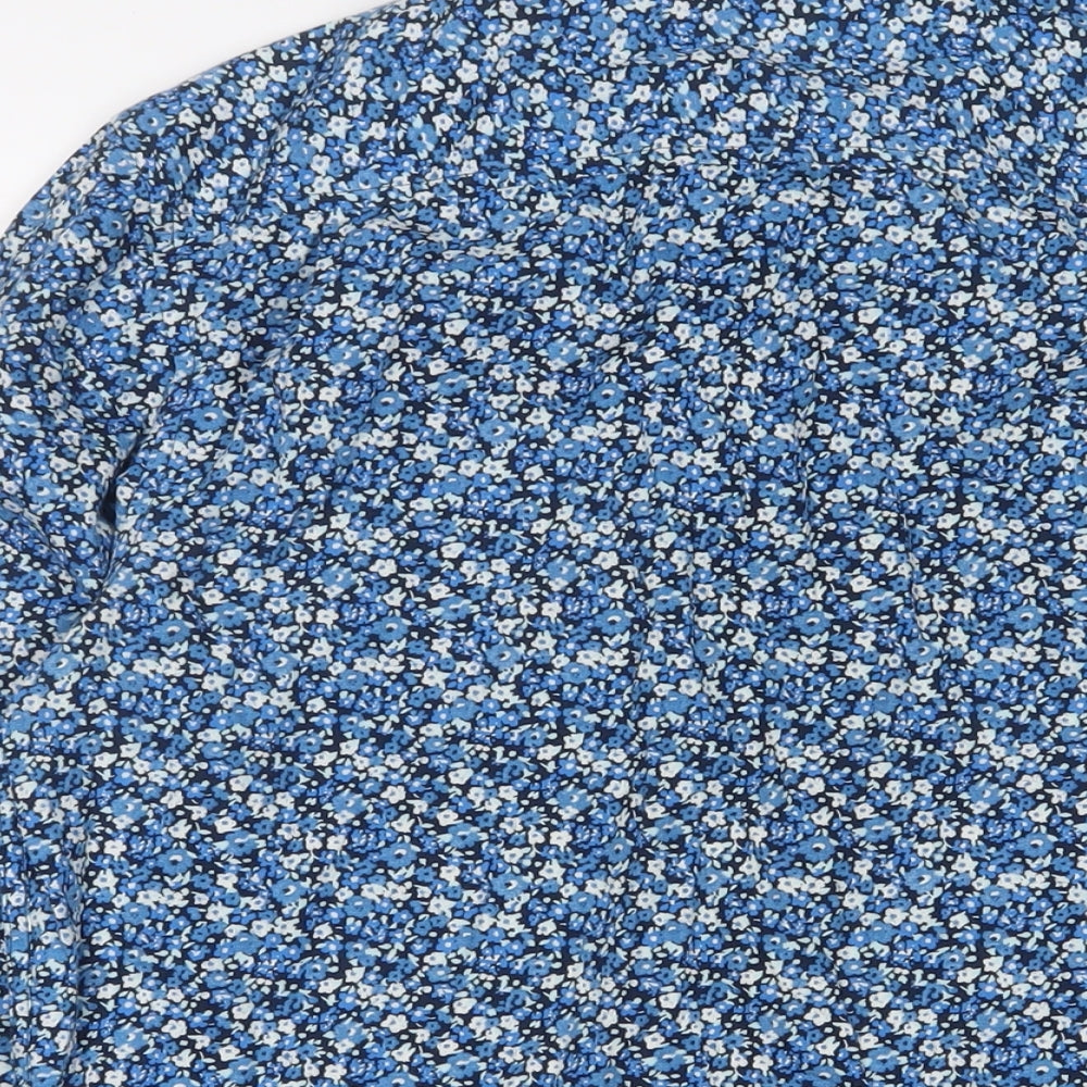 Original Penguin' Mens Blue Floral Cotton Button-Up Size M Collared Button
