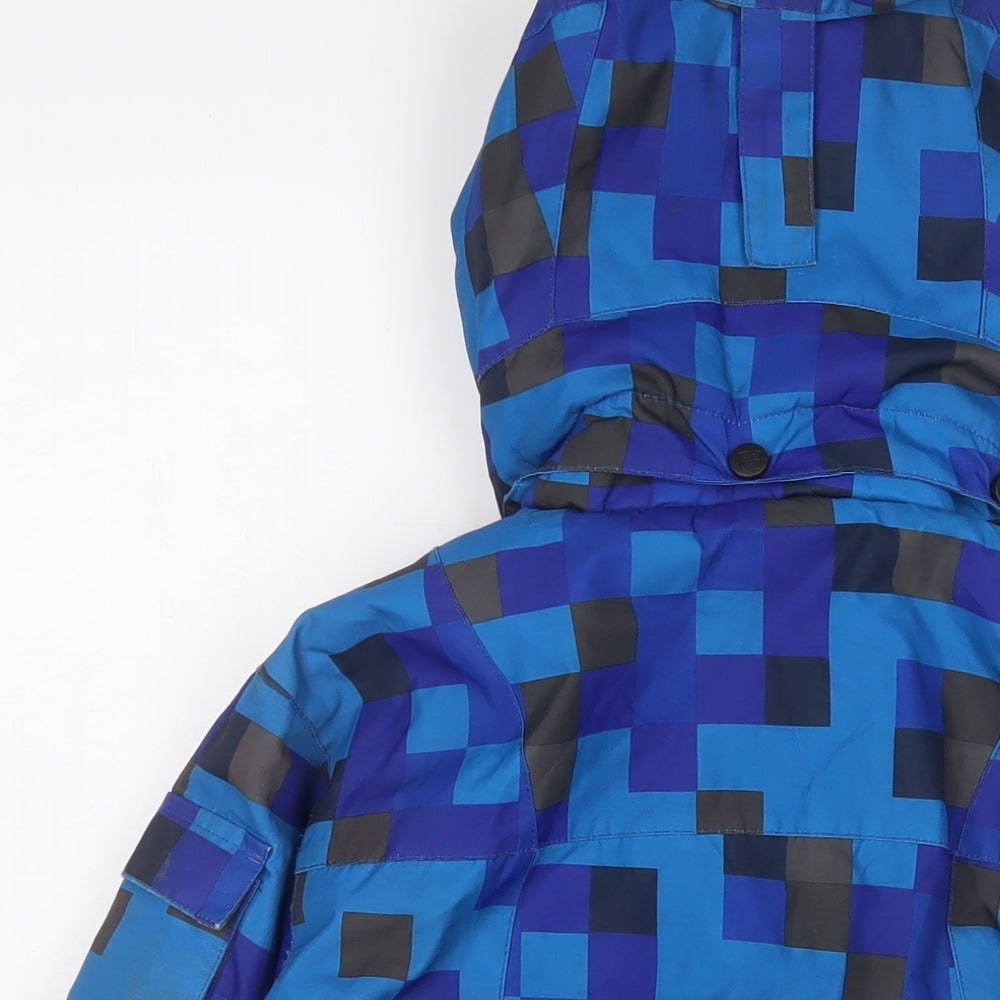 Parallel Boys Blue Basic Coat Coat Size 9-10 Years Zip - Logo, Embroidered