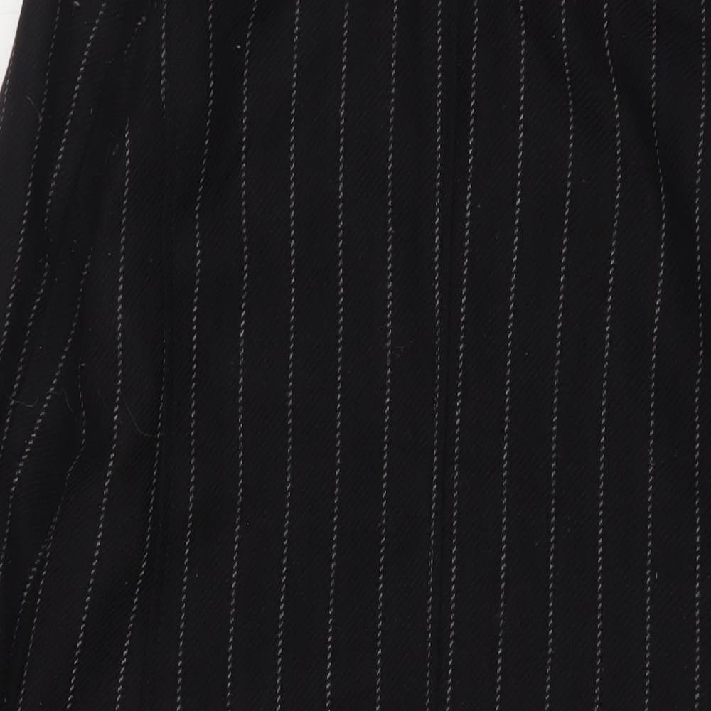 Marks & Spencer Womens Black Striped Overcoat Coat Size XS Button