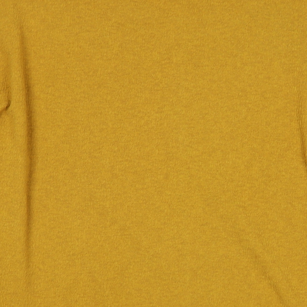 H&M Womens Gold Polyester Jersey Blouse Size XS Crew Neck