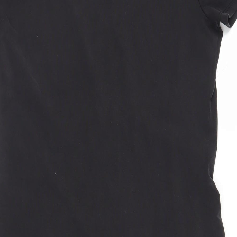 Michelle Keegan Womens Black Modal T-Shirt Dress Size 10 Crew Neck Pullover - Ruched Detail
