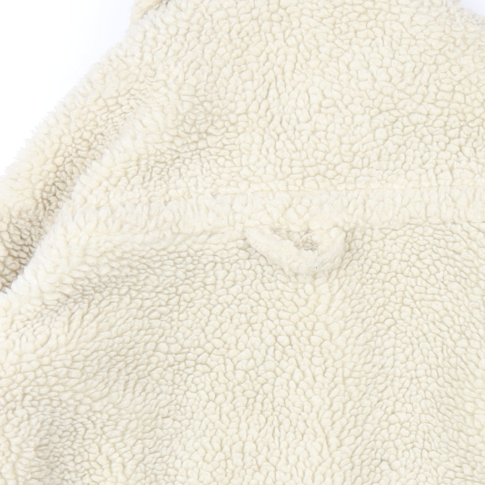 Monki Womens Ivory Overcoat Coat Size XS Button