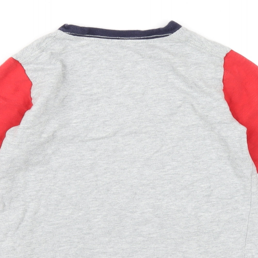 Gap Boys Grey Cotton Basic T-Shirt Size 6 Years Round Neck Pullover