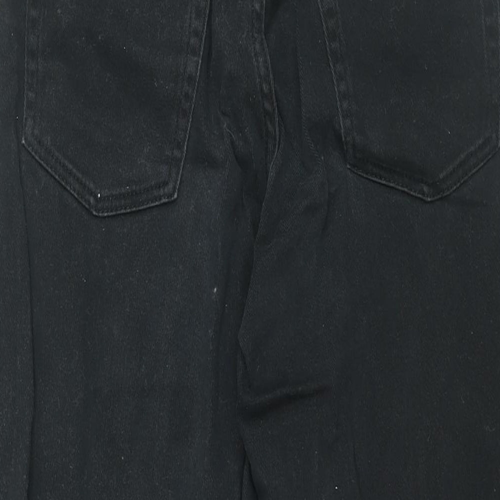 H&M Womens Black Cotton Mom Jeans Size 8 L28 in Regular Zip