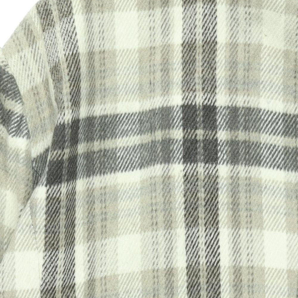 Debenhams Womens Beige Plaid Overcoat Coat Size 22 Button