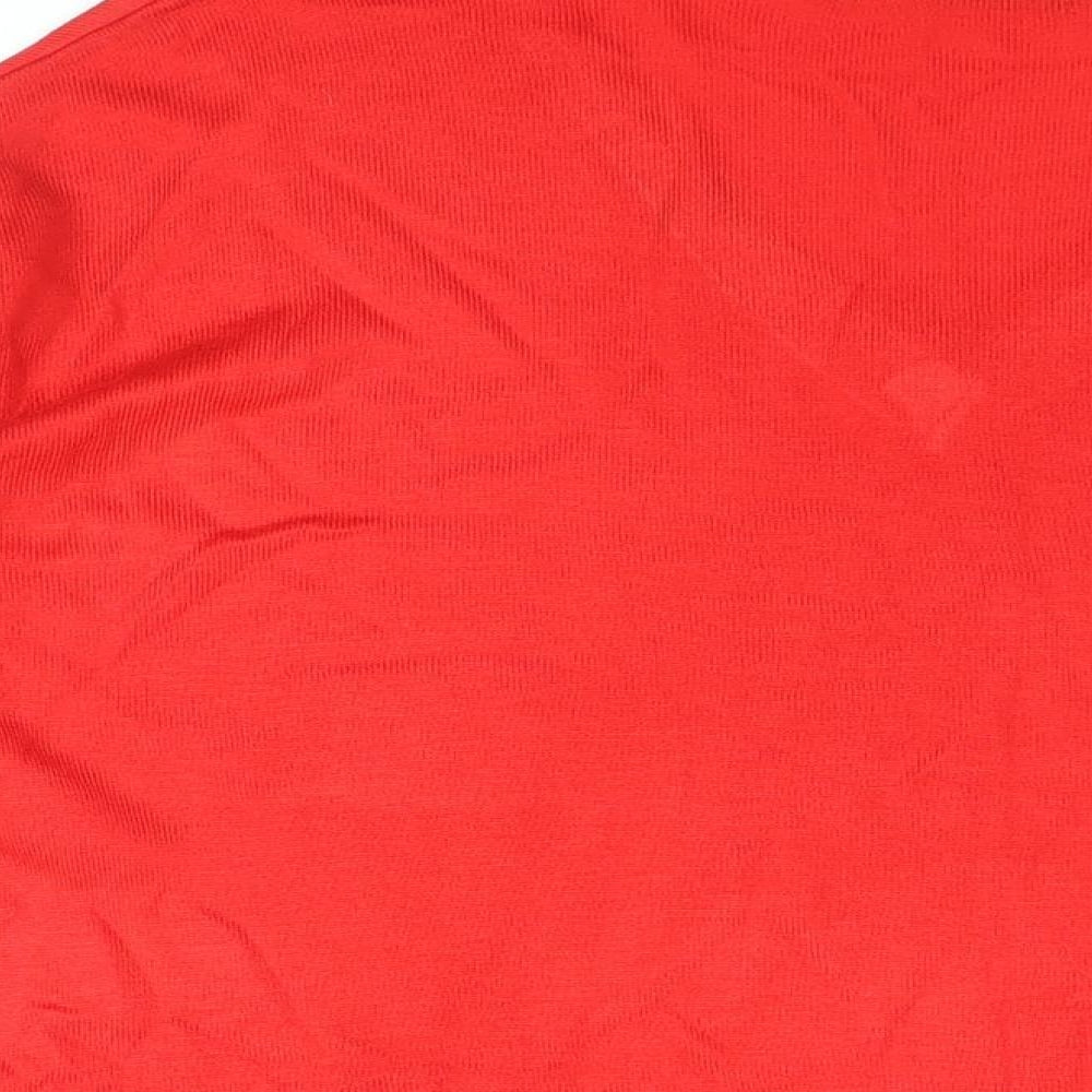 Marks & Spencer Womens Red V-Neck Acrylic Pullover Jumper Size M